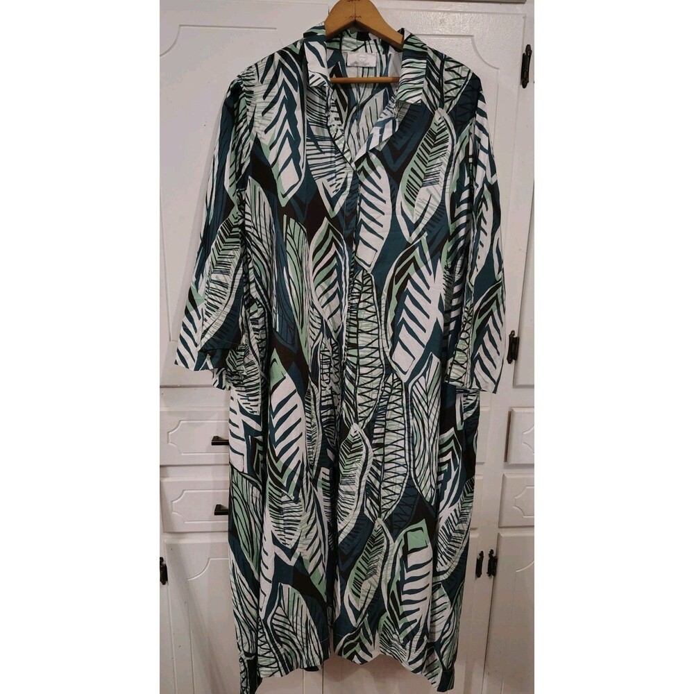 Marina Rinaldi Women's Green Dedicare Button Down Shirt Dress Size 20